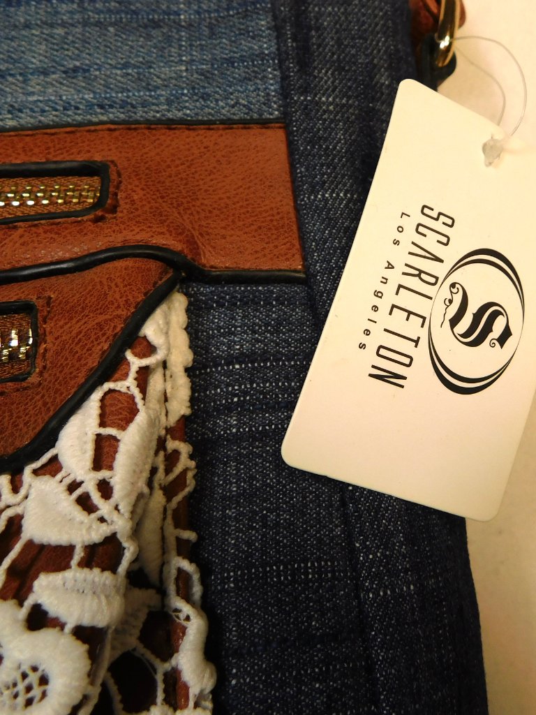 Scarleton Los Angeles Blue Denim/White Lace Crossbody Bag Blue Denim H174007 Nwt — image 3 of 8